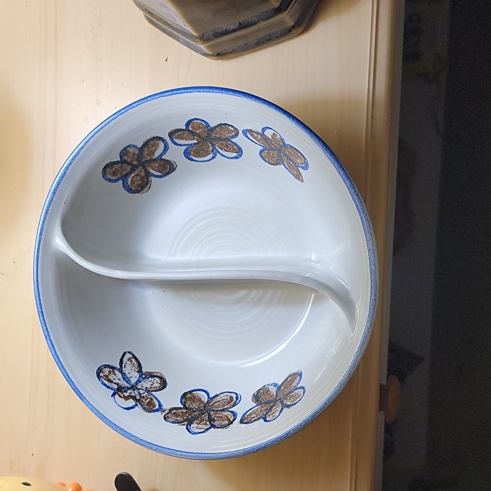 Ceramic Serving bowl with divider